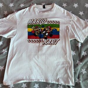 Mario Kart Graphic Tee - White with Red, Blue, Green, Yellow